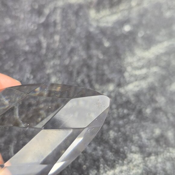 Vintage Hand Cut Highly Polished Prism Clear Crystal Perfume Bottle with Stopper - Picture 14 of 16